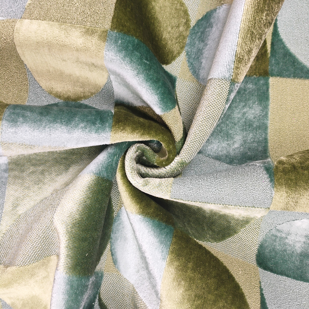 Hilakuvio Kaksi väriä jacquard -leikkauspaalu -samettikangas sohvalle